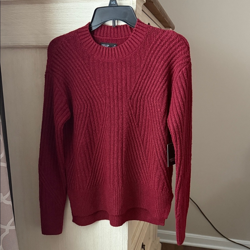 Simply Vera Vera Wang Directional Rib Pullover Knit Sweater
